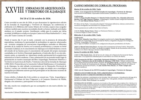 Imagen de la noticia: Aljaraque celebra sus XXVIII Jornadas de Arqueología del 20 al 22 de octubre